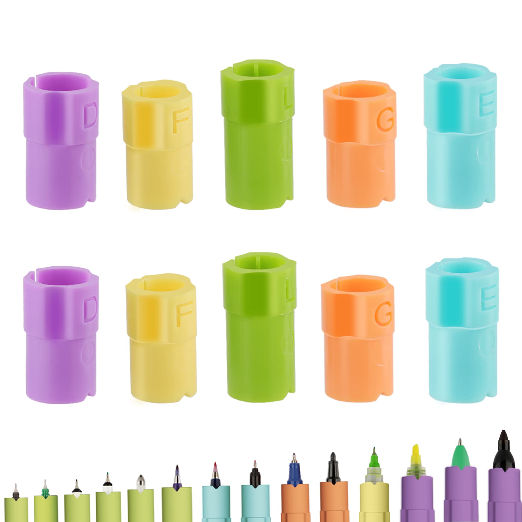 10 Pack Cricut Pen Adapters for Explore 3, Air 2, Maker 3 - Compatible with Sharpie Fine Point/Ultra Fine/Art/Paint Pens & Cricut Pens - Original Adapter Replacement for DIY Crafting & Vinyl Cutting Projects
