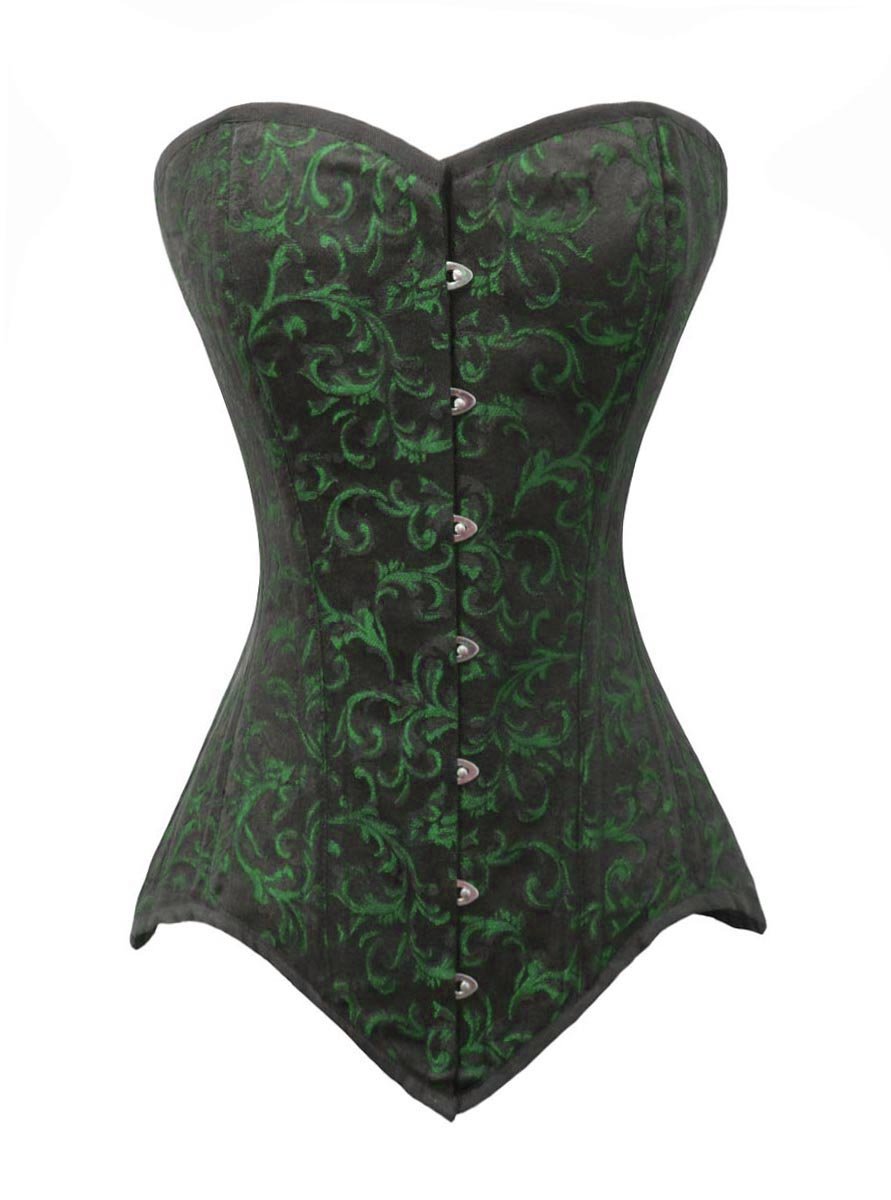 Luvsecretlingerie Heavy Duty 26 Double Steel Boned Waist Training Corset - Brocade Long Torso Overbust Shaper #8151 for Women | Waist Cincher, Body Shaping, Burlesque, Cosplay, Victorian Style Outfits