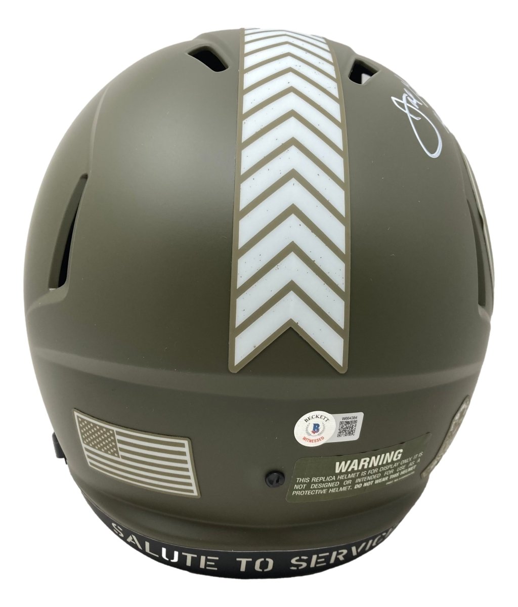 Joe Greene Signed Pittsburgh Steelers Salute to Service Speed Replica Helmet - HOF 87 BAS - Perfect for NFL Collectors, Sports Memorabilia Displays & Steelers Fan Gifts