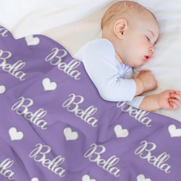 Custom Name Flannel Blankets - Personalized Throw Blankets for Women, Men, Kids & Baby | Cozy Gifts for Birthday, Christmas & Home Decor | Soft Fleece Blanket for Couch, Bed & Nursery