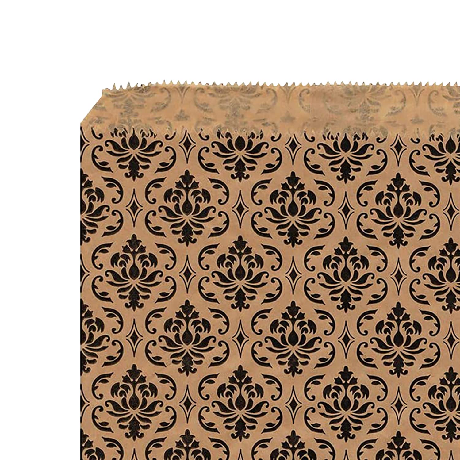 MOOCA 200 Pcs Brown & Black Damask Gift Bags Bulk (4x6 Inches) - Small Jewelry Bags, Candy Bags, Party Favor Bags, Wedding Treat Bags, Business Packaging | Perfect for Retail Stores, Birthday Parties, Baby Showers & Wedding Favors