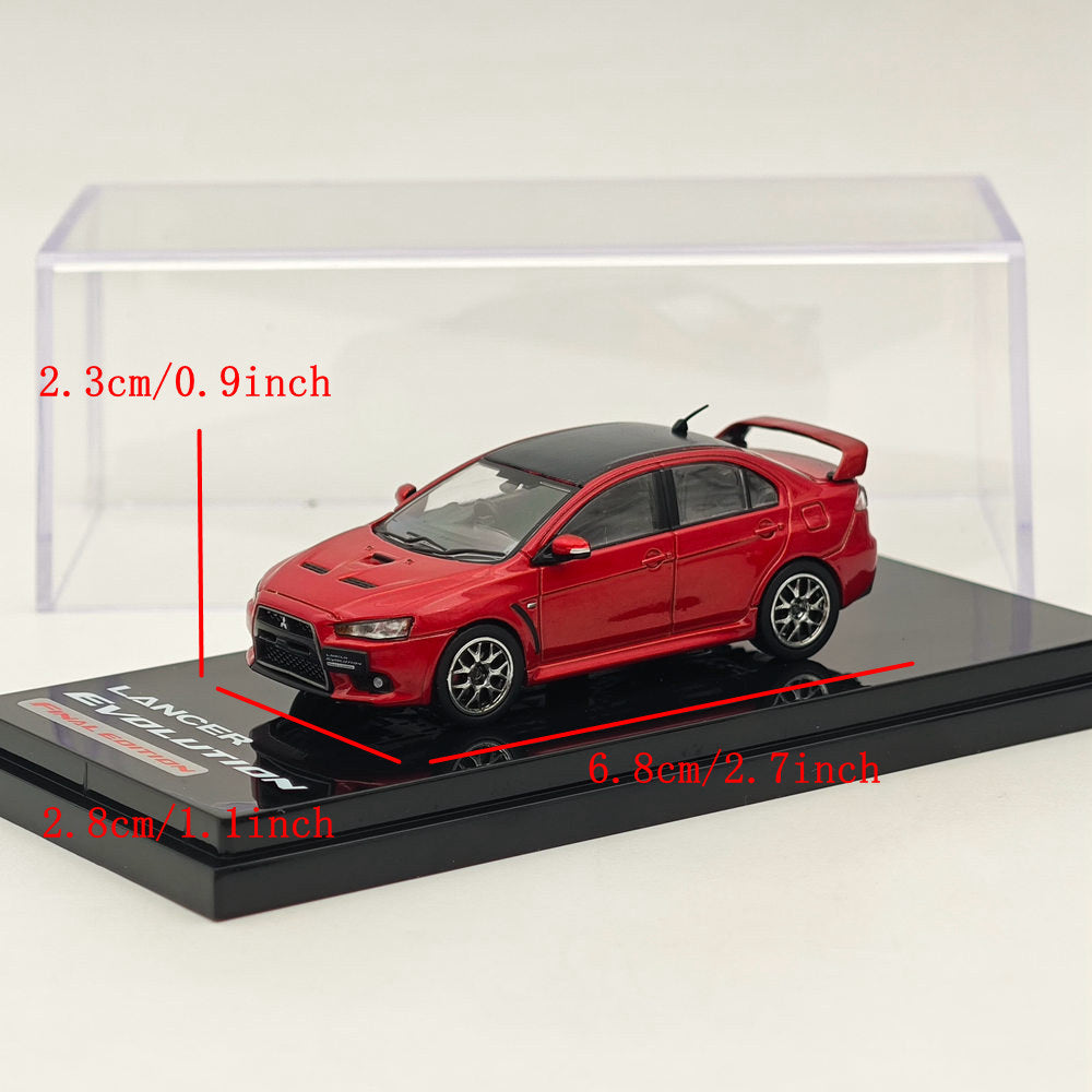 1/64 Mitsubishi Lancer Evolution X Final Edition Diecast Model Car - Red Metallic with Carbon Roof | Limited Collector's Edition HJ642053BR by Hobby Japan | Perfect for Display, Racing Enthusiasts & Scale Model Collections
