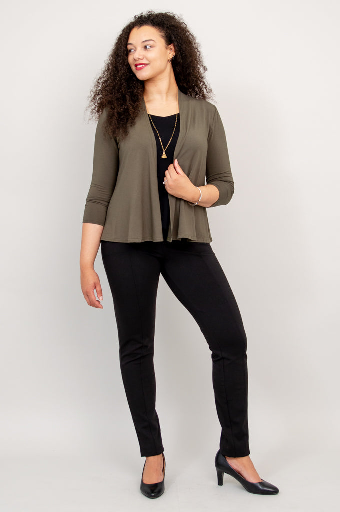Kathy Women's Lightweight Khaki Jacket - Soft Bamboo Fabric for Comfort & Style - Perfect for Casual Outings, Travel & Layering