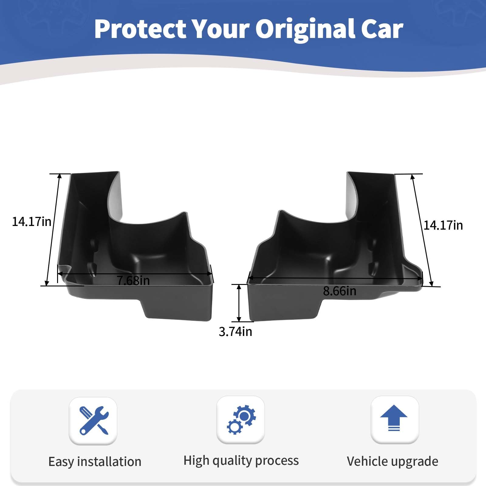Jeep Wrangler JK Rear Trunk Storage Box & Side Tray Organizer - 2pcs Black Interior Storage Accessories for 2011-2017 JK JKU 4 Door Models | Perfect for Road Trips, Camping & Off-Road Gear Organization