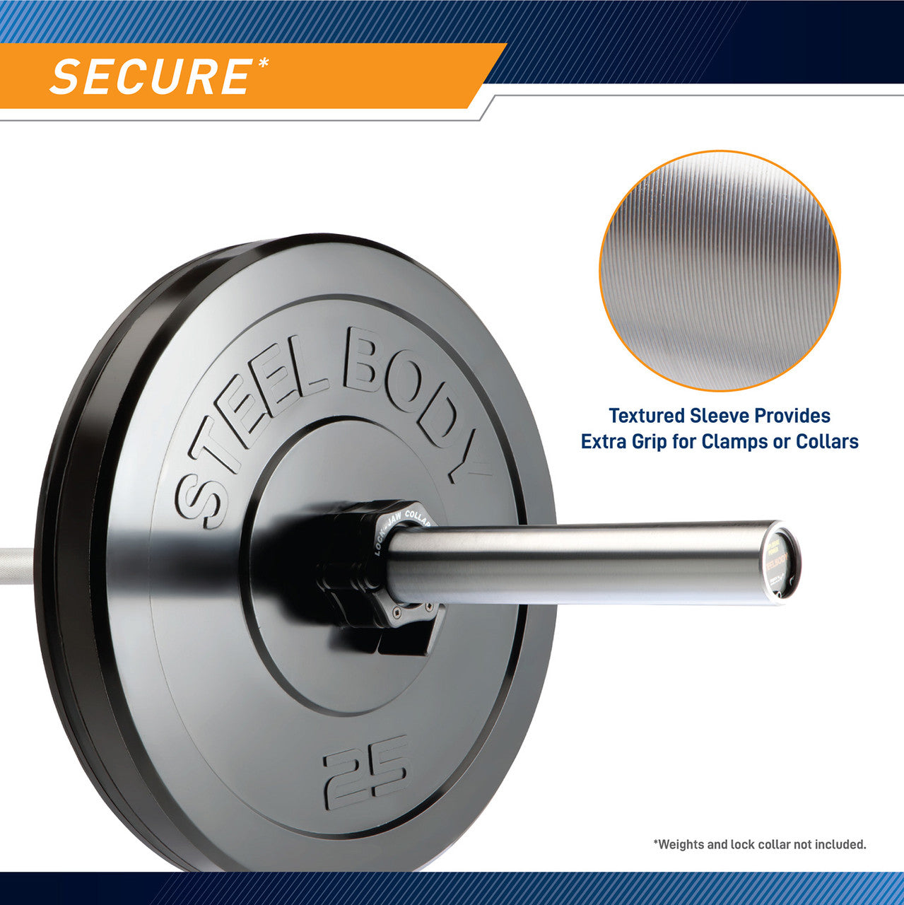 Chrome 45lb Olympic Barbell - SteelBody STB 1707CC Weightlifting Bar for CrossFit, Powerlifting & Home Gym Training