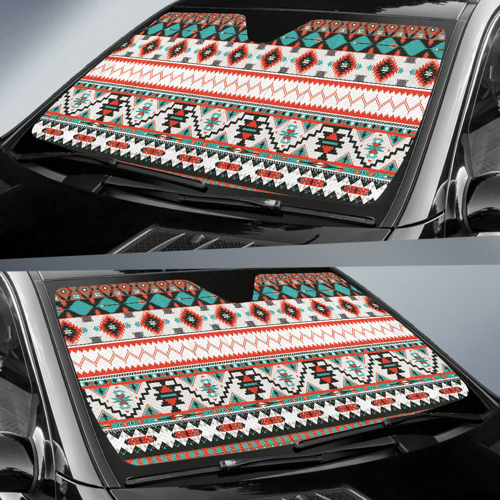 Aztec Design Car Sun Shade for Windshield - UV Protection & Heat Blocking - Universal Fit for Most Vehicles - Perfect for Parking, Travel, and Road Trips