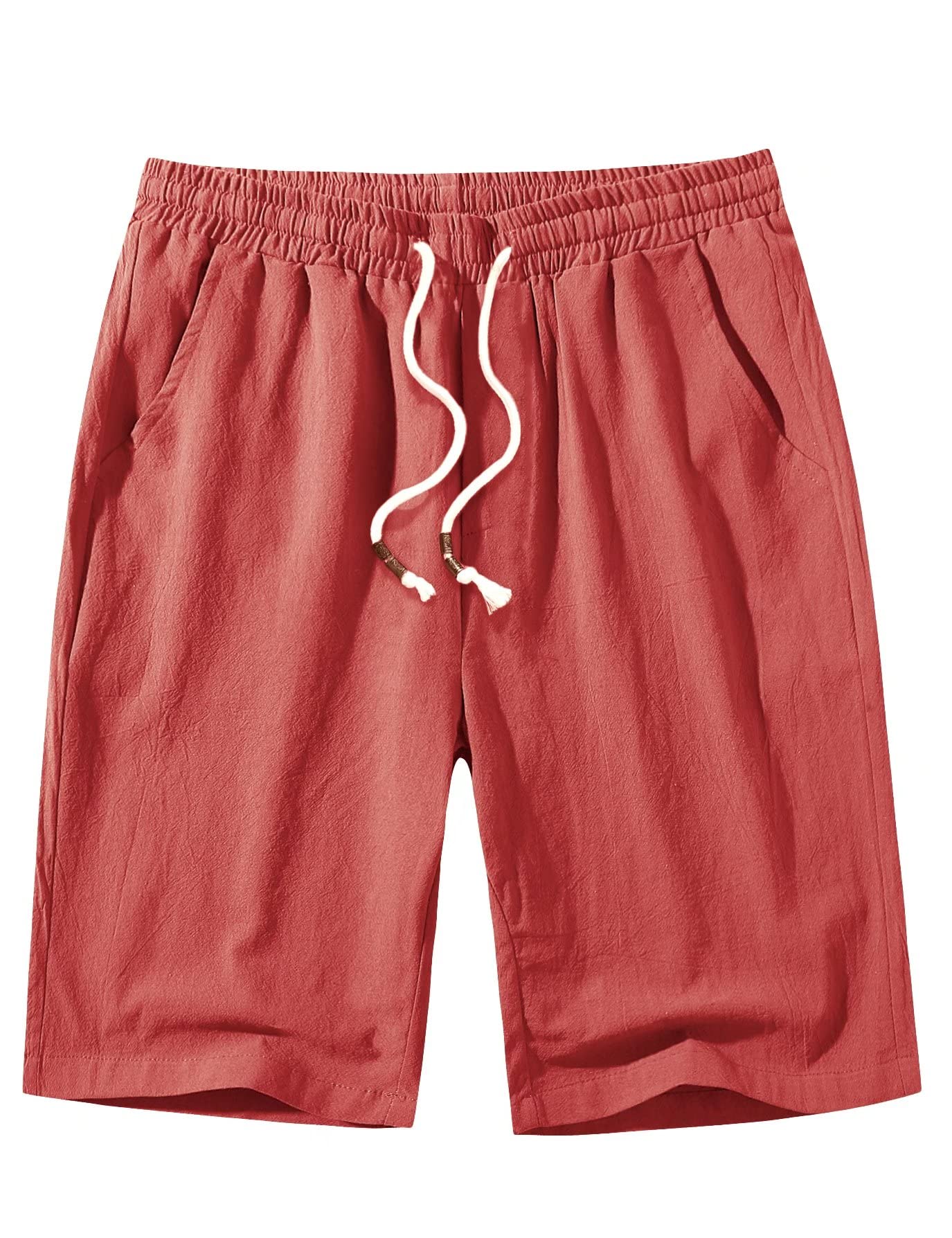 MAGCOMSEN Men's Linen Shorts - Classic Fit Casual Summer Shorts with Drawstring & Pockets | Breathable Cotton Beachwear for Vacation, Outdoor Activities & Lounge
