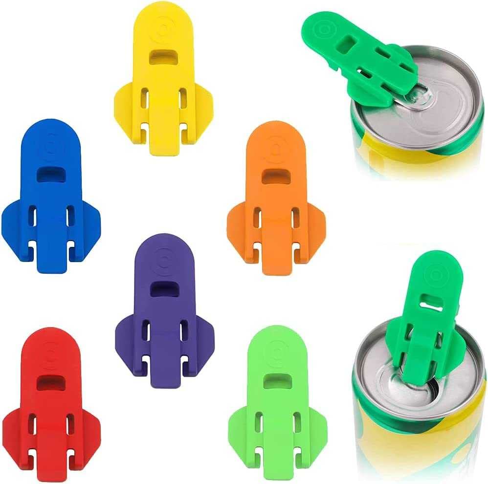 Premium 6-Piece Manual Can Opener Set - Colorful Soda & Beer Can Openers with Plastic Shields - Durable Beverage Can Protectors for Easy Tab Opening - Perfect for Picnics, BBQs, Camping & Outdoor Parties