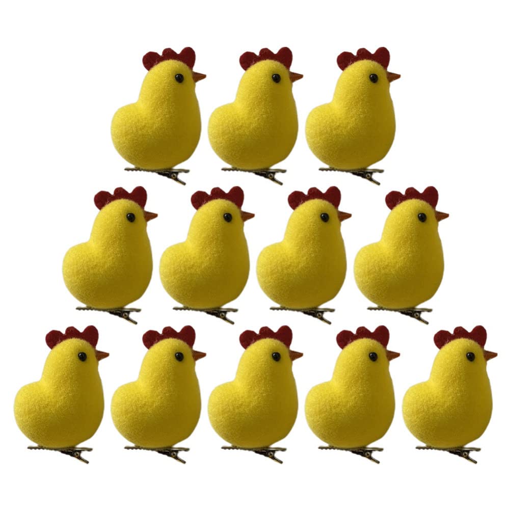 Yellow Chick Hair Clips - 12Pcs Cute Easter Alligator Barrette Hairpins for Girls, Women | Easter Party Favors, Spring Hair Accessories, Gift Fillers