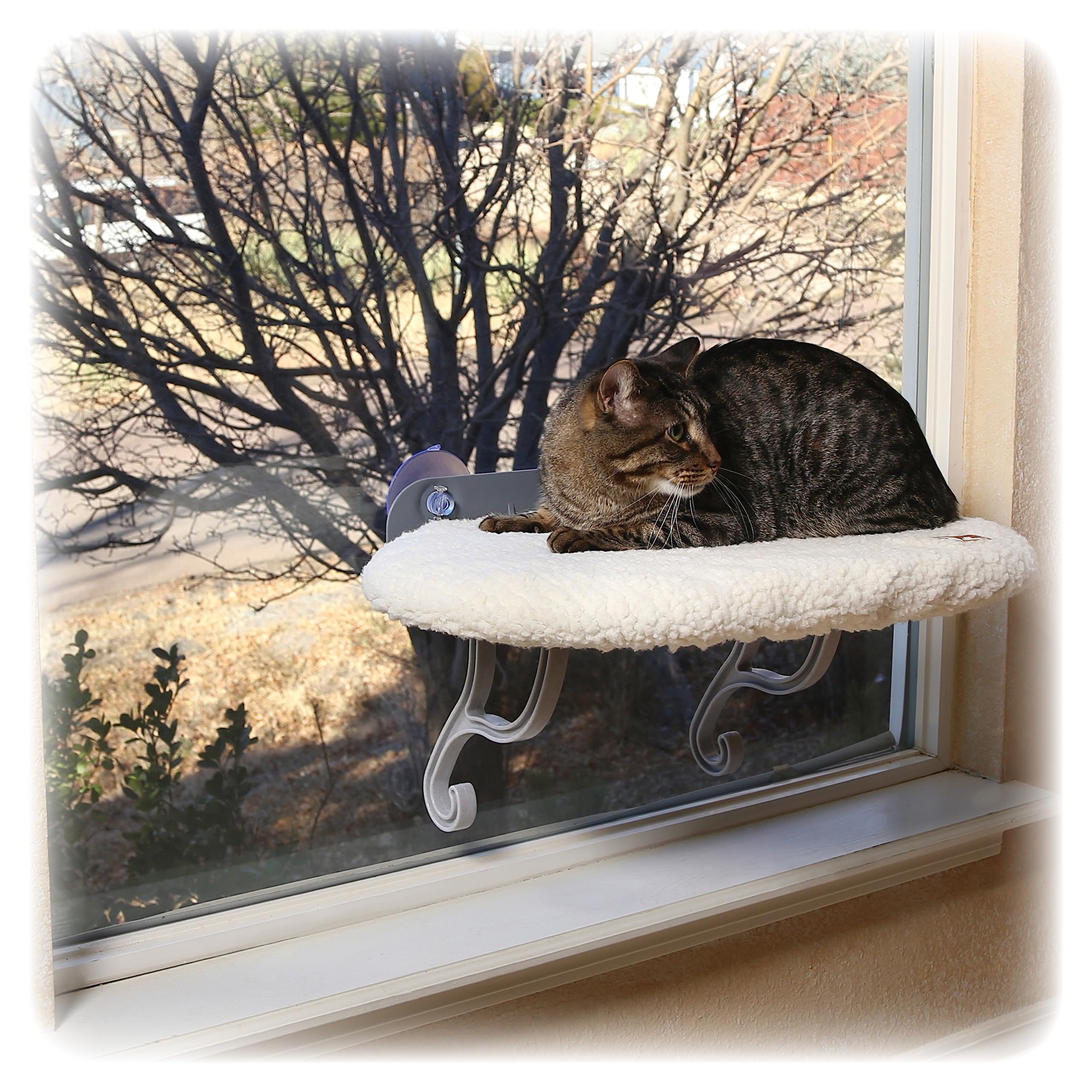 K&H Cat Window Perch Bed - Large Orthopedic Hammock for Indoor Cats, 60 lbs Capacity - Perfect for Sunny Windowsills & Relaxation