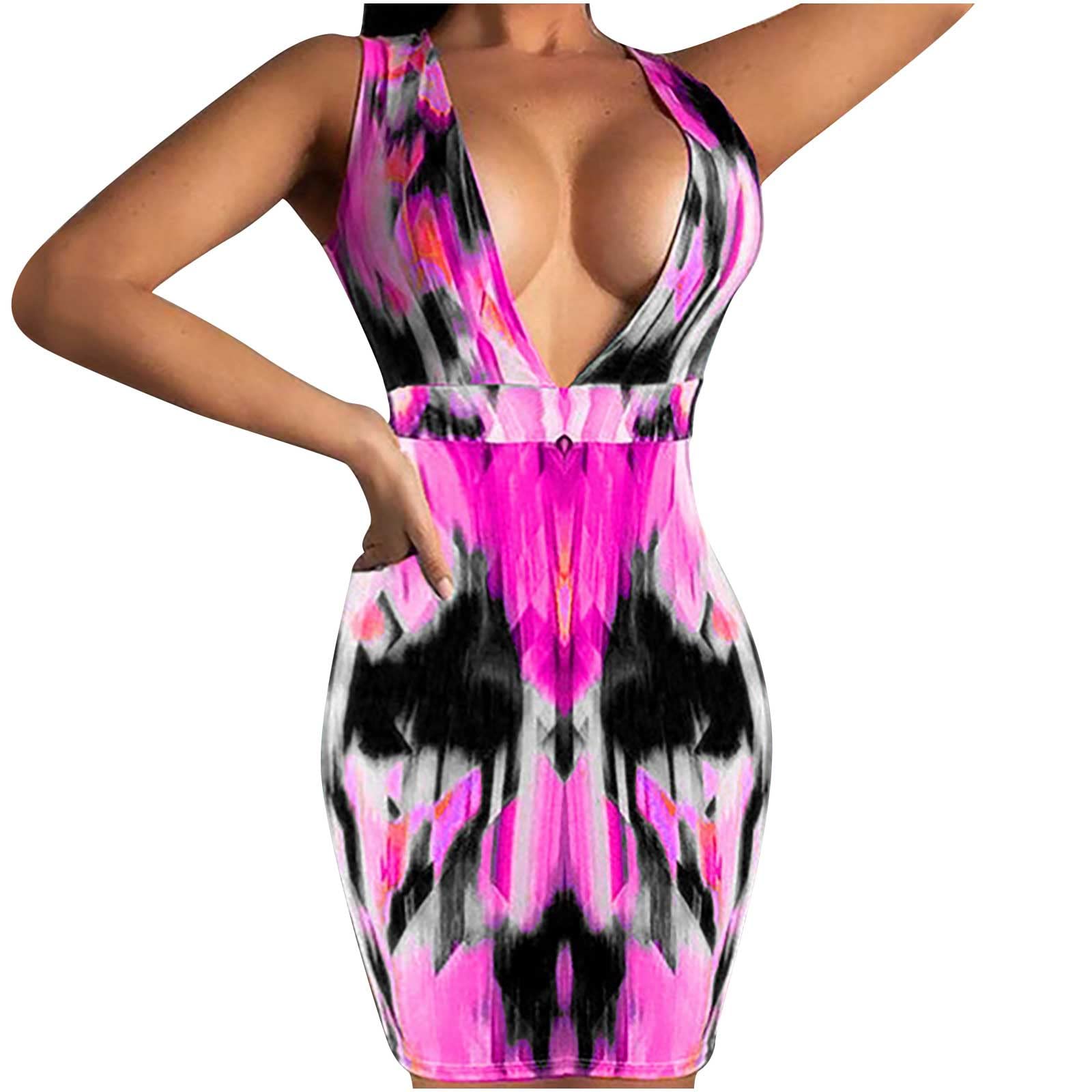2022 Women's Summer Fashion - Casual Sleeveless Printed Vest Sundresses | Flowy Beach Dresses for Women | Perfect for Vacations, Parties & Outdoor Activities | Style 18E6