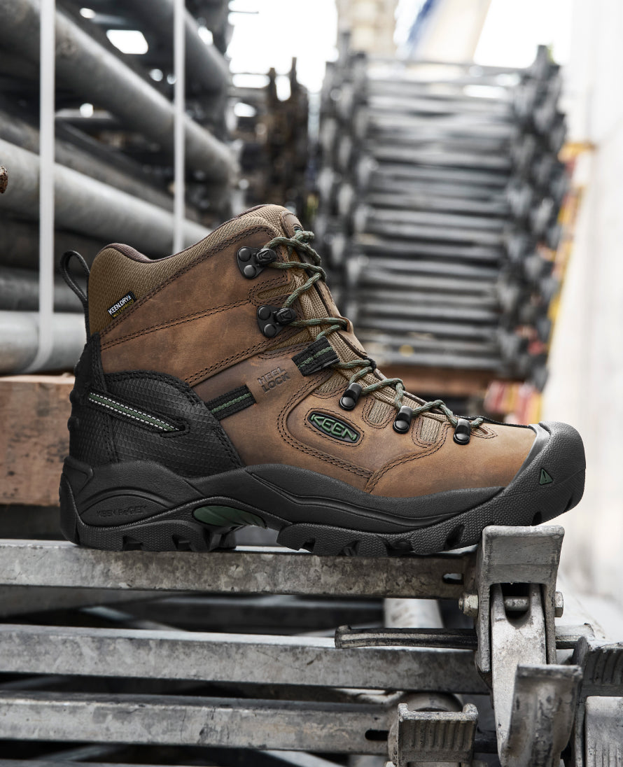 Men's Pittsburgh Energy 6 Waterproof Soft Toe Work Boots - Cascade Brown/Greener Pastures - Durable Safety Shoes for Construction, Hiking & Outdoor Work