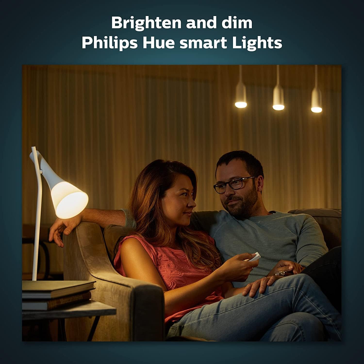 Philips Hue Smart Wireless Dimmer Switch V2 - No Installation Required | Works Exclusively with Philips Hue Lights | Perfect for Indoor Home Lighting in Living Room & Bedroom | Smart Home Lighting Control