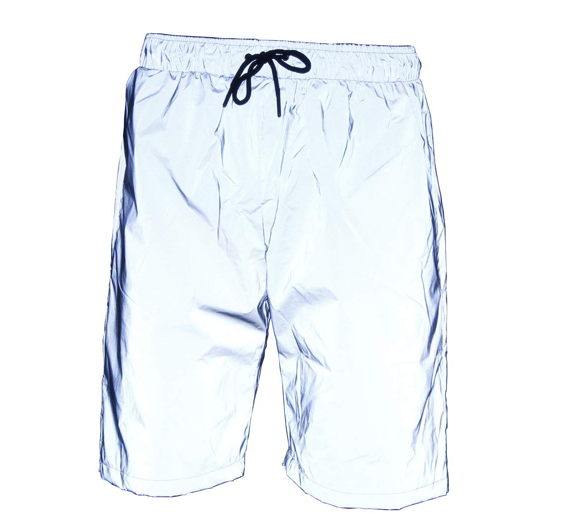LZLRUN Men's Reflective Running Shorts - High Visibility Fluorescent Jogging Pants for Night Workouts & Outdoor Sports - Perfect for Evening Jogging, Cycling, and Gym Training