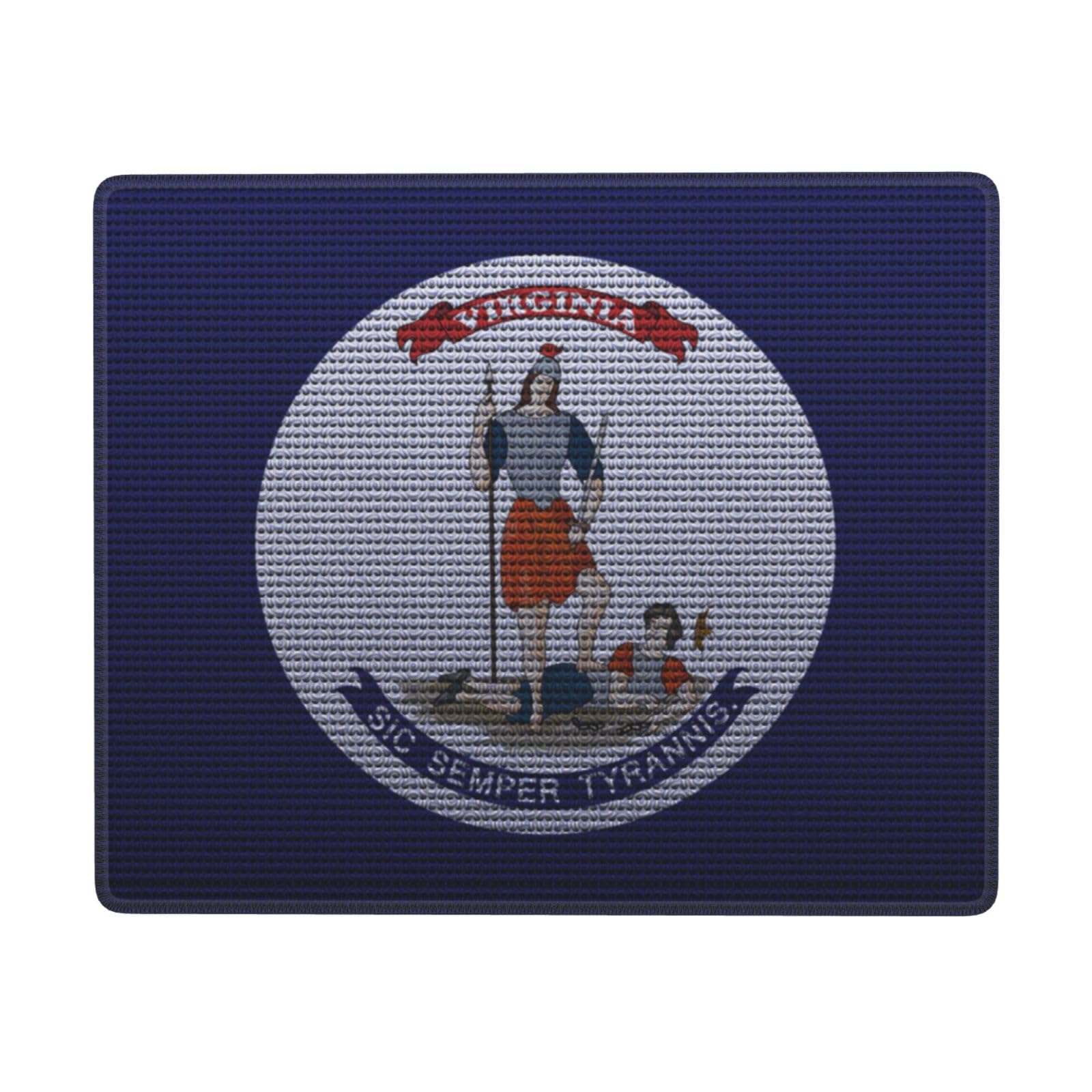 Virginia Flag Knit Effect Mouse Pad - Waterproof, Non-Slip Rubber Base for Office & Gaming (7x9 Inch) - Perfect for Laptop Desks, Workstations & PC Gaming Setups