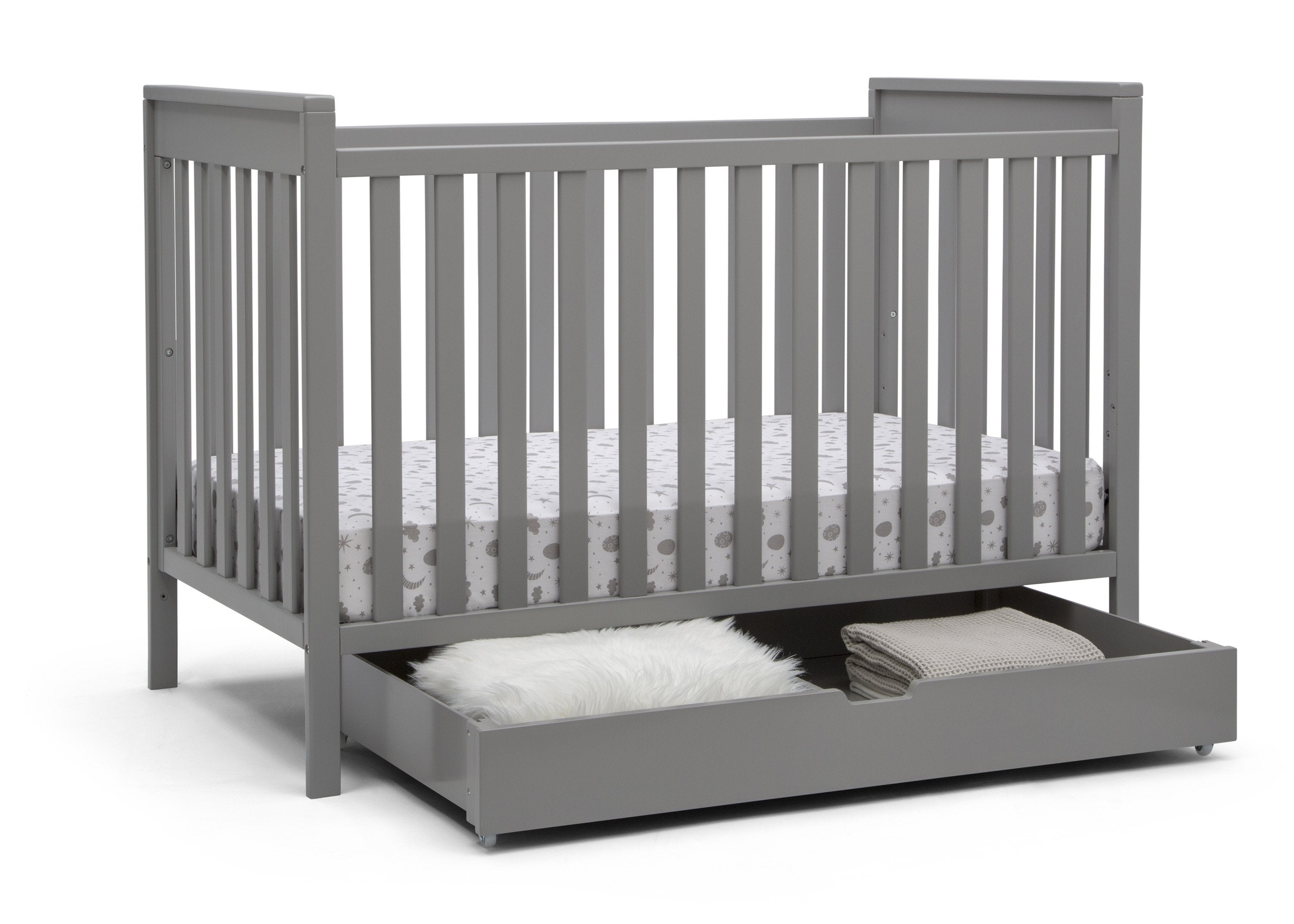 Under Crib Roll Out Storage Trundle - Space Saving Baby Nursery Organizer for Diapers, Blankets & Toys - Perfect for Small Bedrooms & Nursery Organization