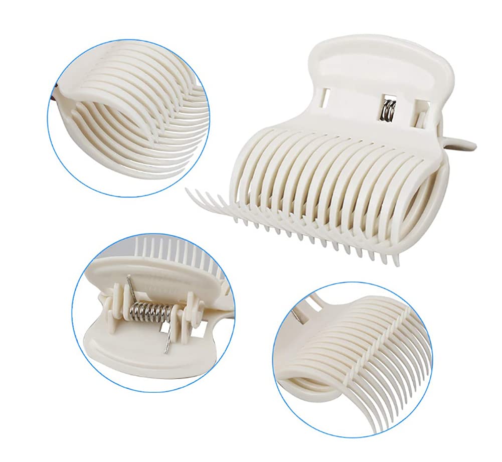 12 Pcs Hot Roller Clips Replacement - Hair Curler Claw Clips for Women & Girls - White - Perfect for Salon Styling, Home Hair Care & DIY Beauty Treatments