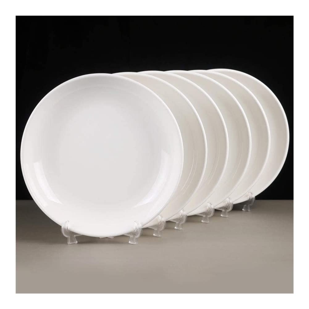 **Stoneware Plates Set of 6 - 8 Inch Ceramic Dinner Plates with Thick Edges for Home, Restaurant & Hotel Use - Durable & Stylish Dishware for Everyday Meals, Dining & Entertaining**