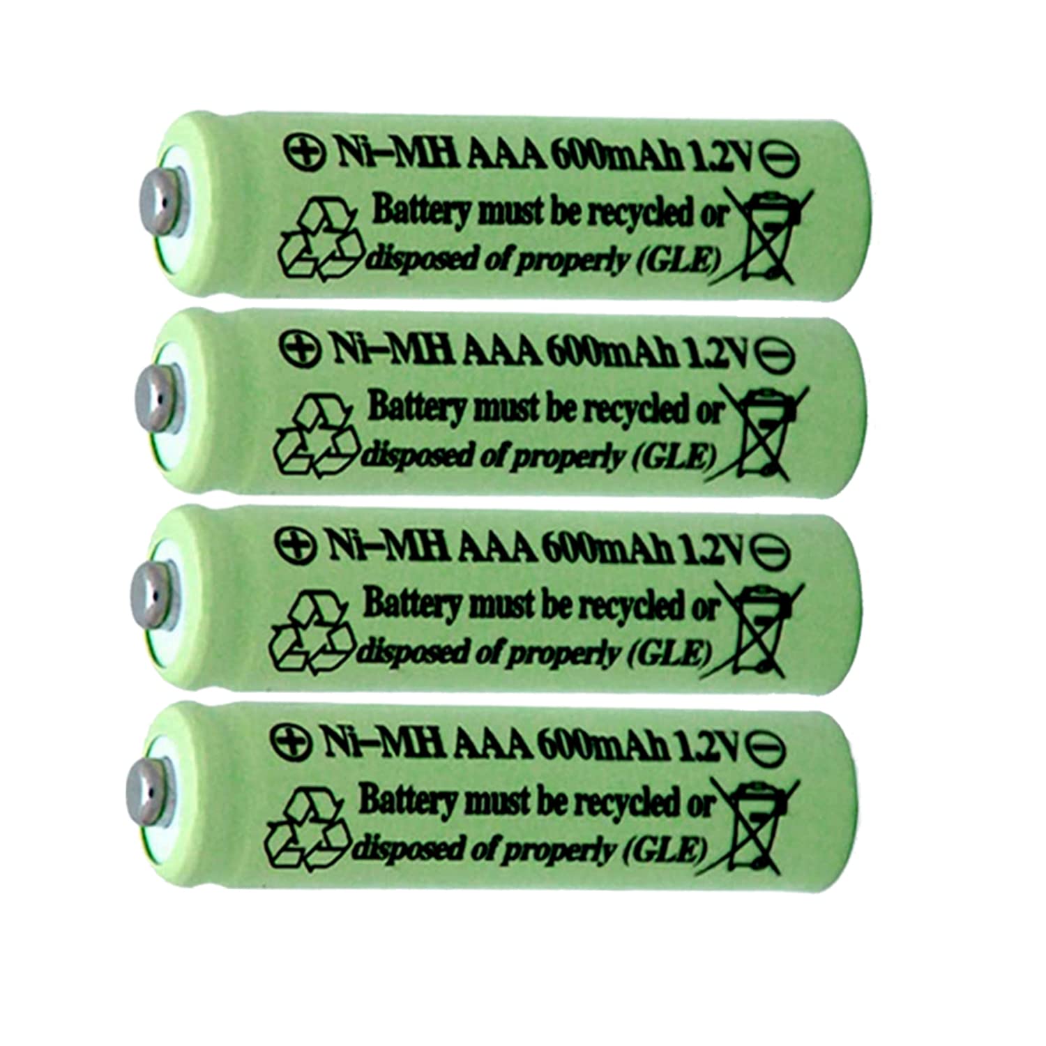 OXWINOU 1.2V AAA 600mAh NI-MH Rechargeable Batteries (4-Pack, Green) - Long Lasting Power for Solar Lights, Garden Lights, Remote Controls, Computer Mice - Perfect for Outdoor & Indoor Use
