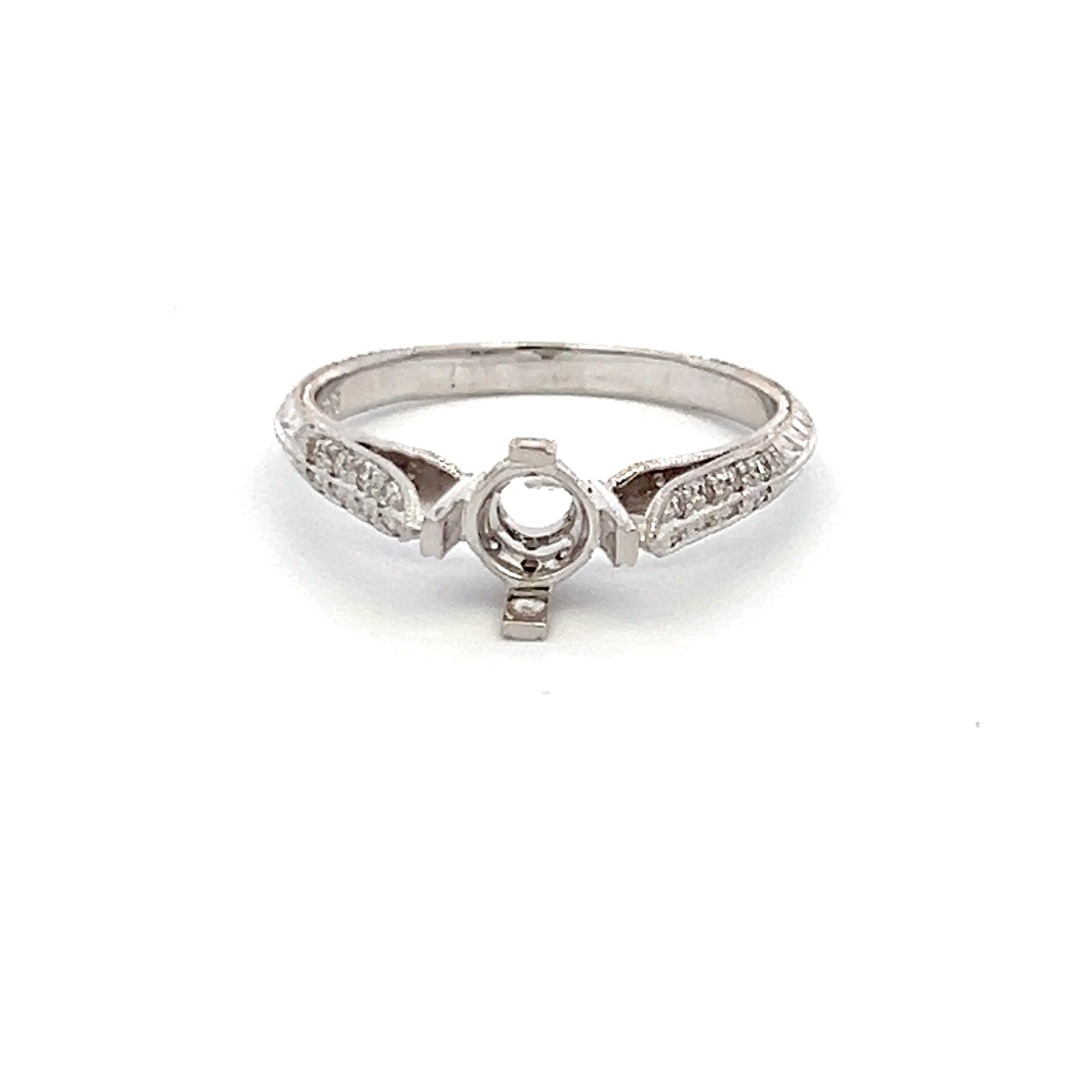 0.25 Carat Round Brilliant I SI1 Diamond 18K White Gold Semi Mount Ring - Perfect for Engagement, Wedding, Anniversary & Everyday Elegance