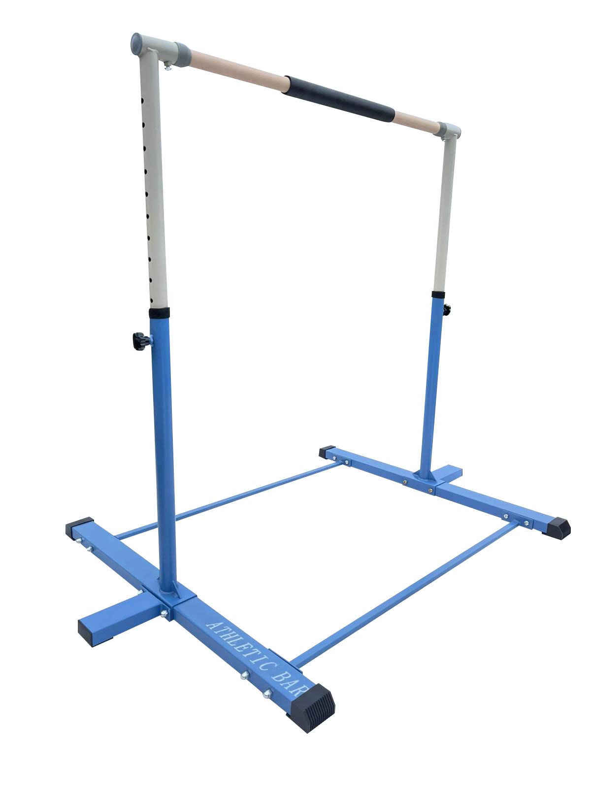 Adjustable Gymnastics Bar for Kids & Adults - 3 to 5 FT Height, with 6'x4' Tumble Mat - Professional Kip Bar for Home Gym Training - Junior Gymnast Equipment for Strength & Flexibility Practice - Perfect for Indoor Workouts, Backyard Training & Gymnastics Skill Development