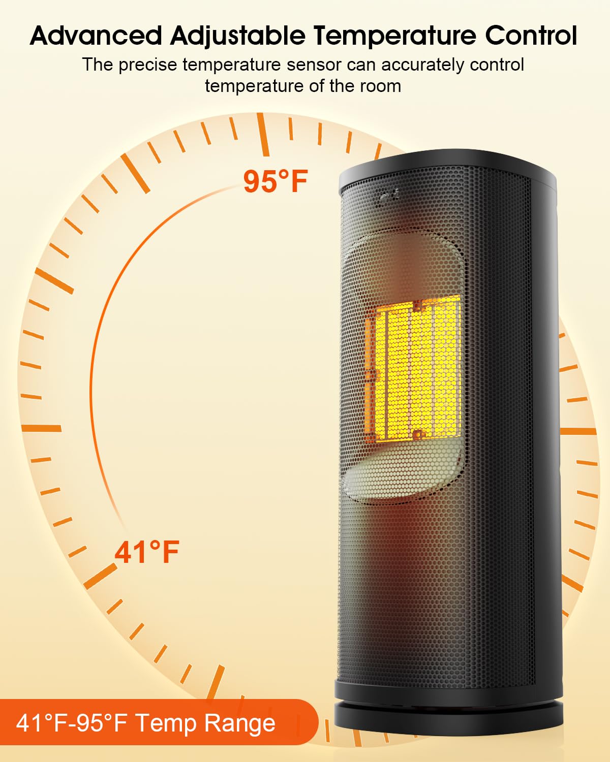 1500W Electric Space Heater with Thermostat & Remote - PTC Fast Heating Ceramic Heater for Indoor Use, 60° Oscillation, 12H Timer, Overheat Protection - Perfect for Office, Bedroom, Home & Winter Warmth