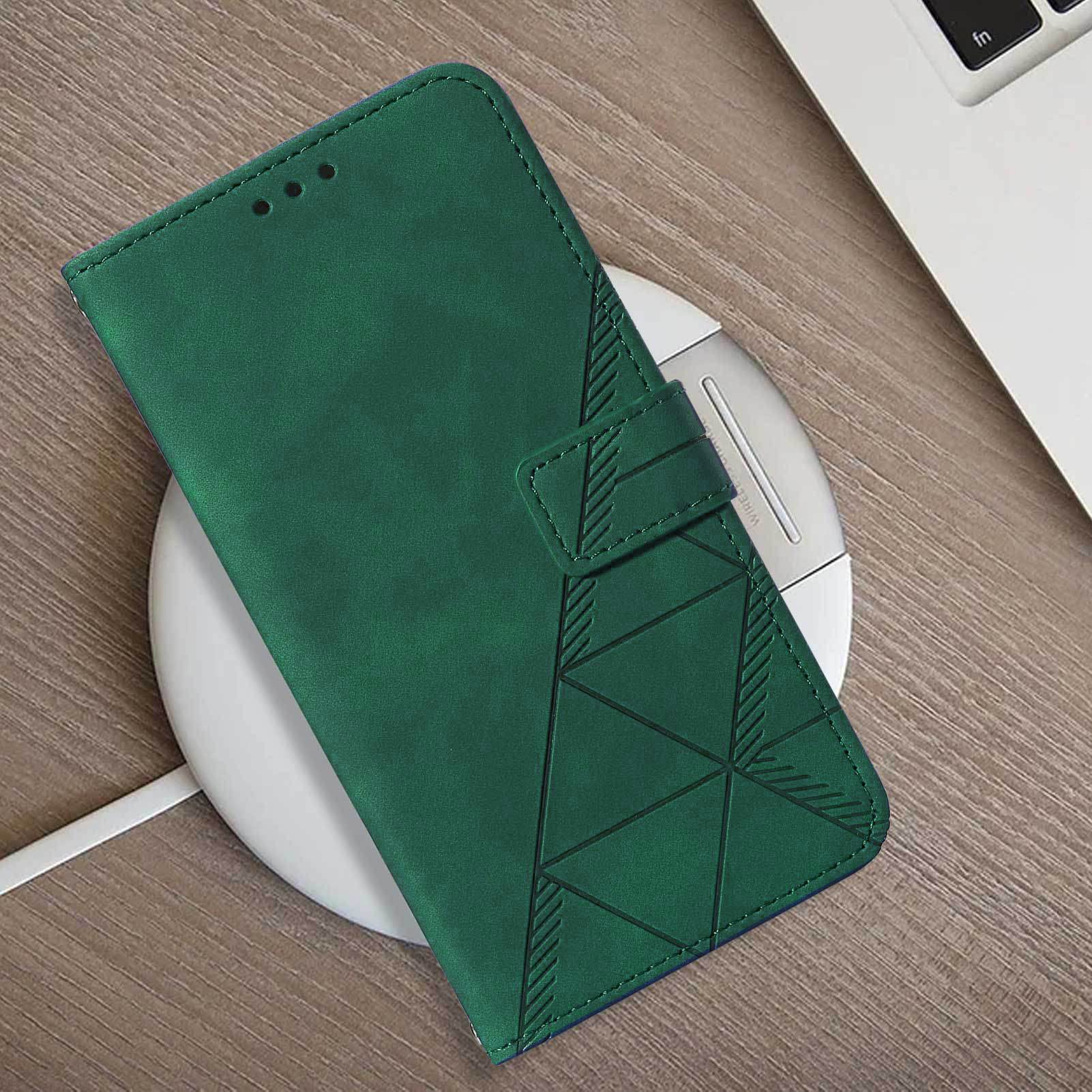 Leather Magnetic Flip Wallet Case for Apple iPhone 7/8/SE 2020 - PU Shockproof Protective Cover with Credit Card Holder, Wrist Strap & Kickstand | Business & Everyday Use (Green)