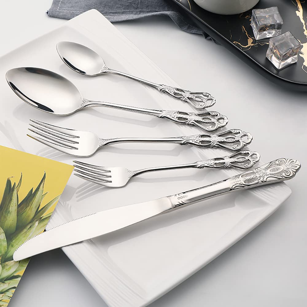 Royal Gold Stainless Steel Flatware Set - 30-Piece Modern Silverware for Wedding & Festival (Service for 6) - Elegant Dining Utensils for Special Occasions & Dinner Parties