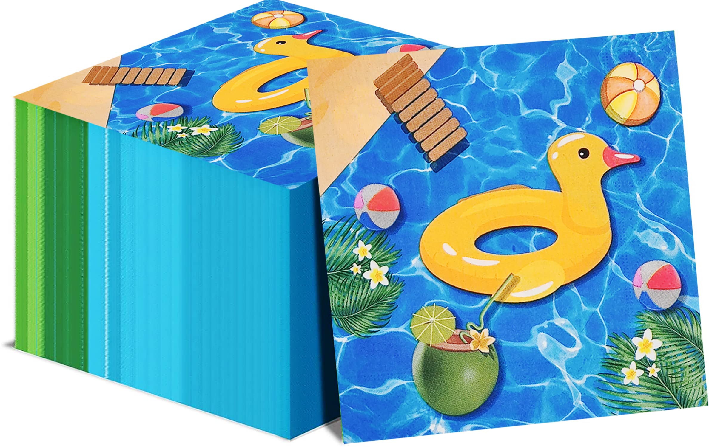 40 Pcs Summer Beach Party Napkins - Tropical Themed Disposable Paper Napkins for Birthday, Cocktail & Luncheon Decorations | Perfect for Kids Beach Parties, Poolside Gatherings & Summer BBQs
