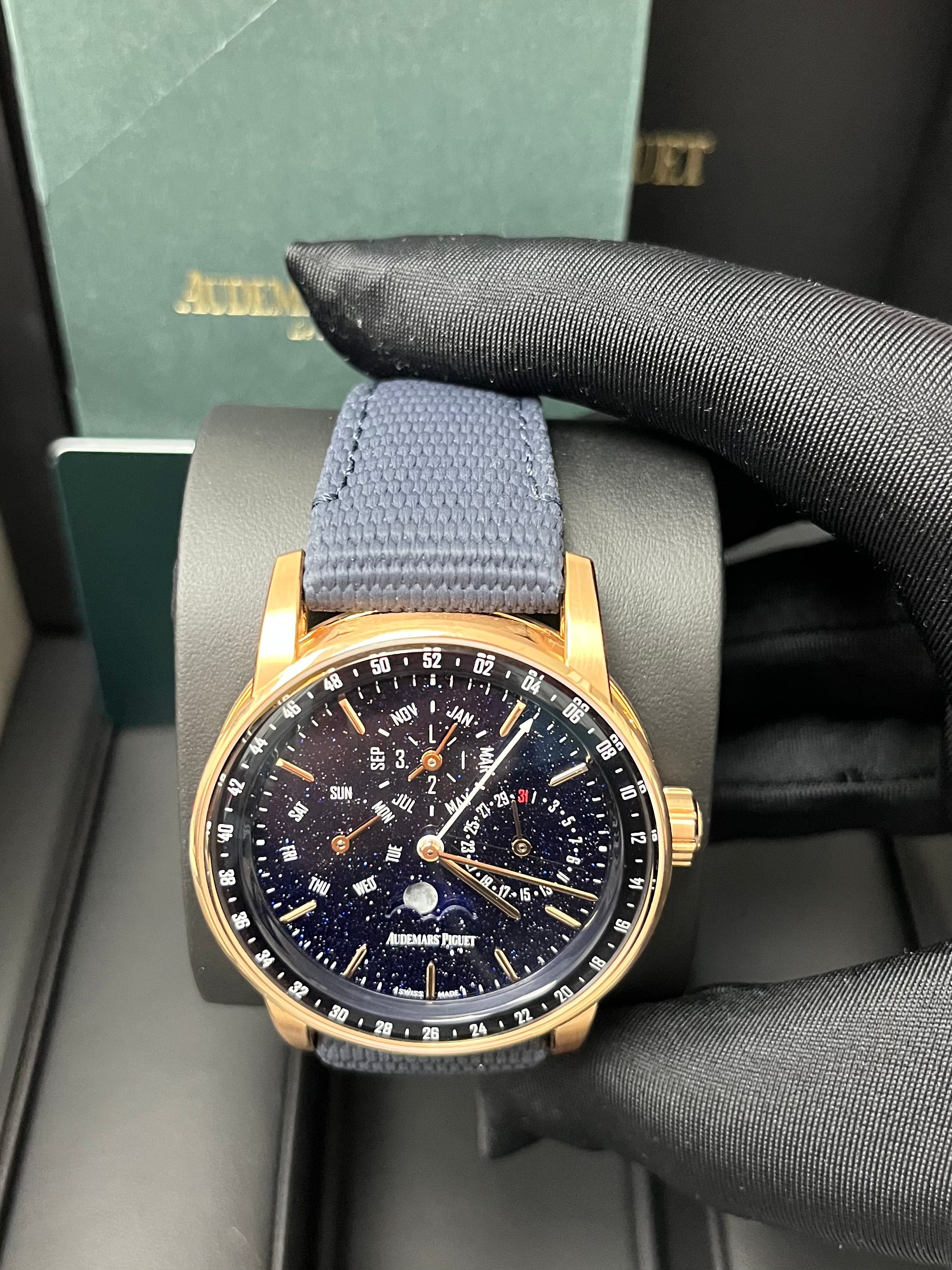 Audemars Piguet Code 11.59 Perpetual Calendar Luxury Watch - 18K Rose Gold Case, Blue Dial, Leather Strap Ref#26394OR.OO.D321CR.01 | Perfect for Business Meetings, Formal Events & Watch Collectors