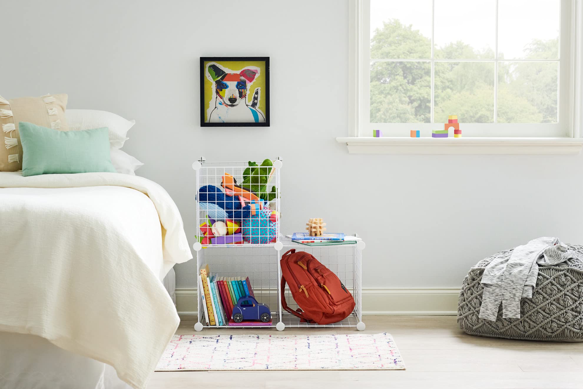 Rubbermaid 3-Piece Stackable Wire Storage Cube Set - Easy Assembly, White - Multi-Purpose Home Organizer for Closet, Bookshelf, Toy Storage & Room Organization - Perfect for Bedroom, Office & Kids' Playroom