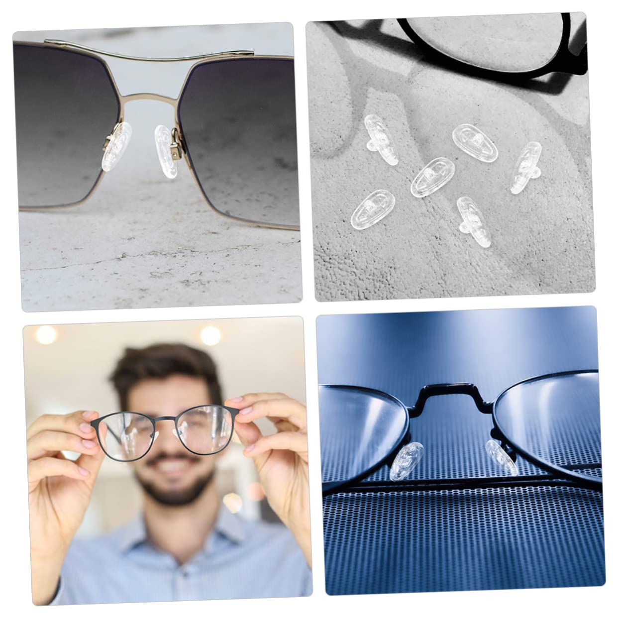 GLEAVI Silicone Nose Bridge Pads for Glasses - 20 Pairs, Comfortable Anti-Slip Nose Pads for Plastic Frame Glasses & Sunglasses - Perfect for Reading, Driving, and Outdoor Activities