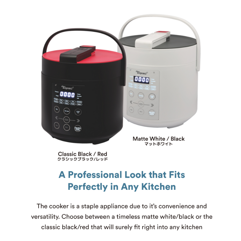 TOYOMI 2L Electric Pressure Cooker and Rice Cooker Combo with Duo Pot PC 2001 + 3.2L Matte Air Fryer AF 3255 Bundle Set - Perfect for Small Kitchens, Dorms, and Quick Healthy Meals