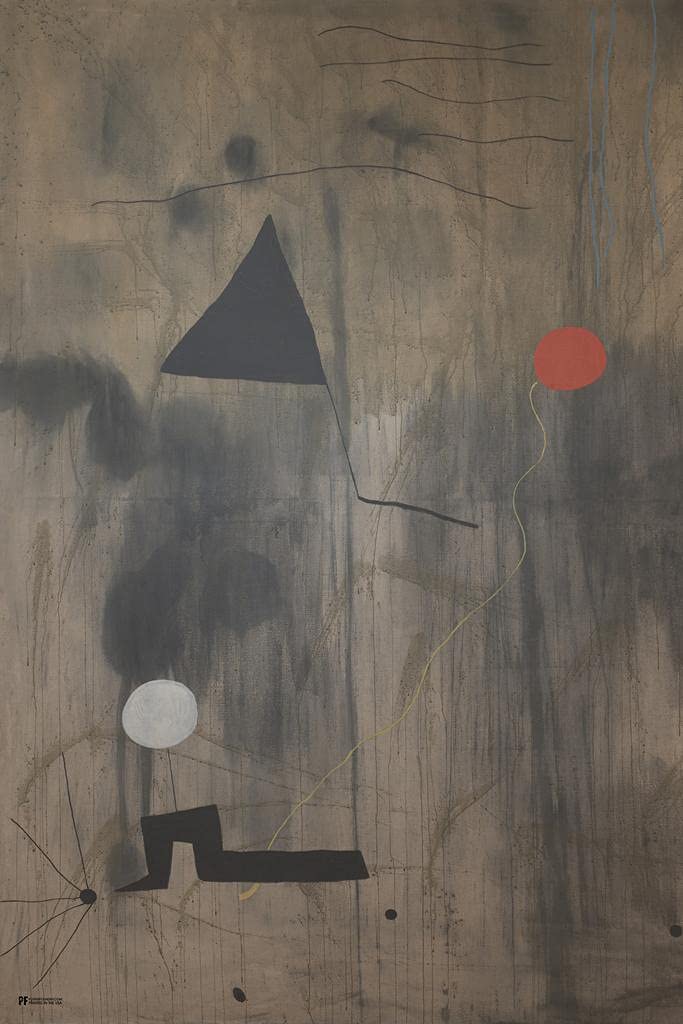 Joan Miro 'The Birth of the World' Laminated Fine Art Print - 24x36 Inch Modern Surrealist Painting Poster for Home & Office Decor | Wall Art, Gift Idea, Living Room & Bedroom Decoration