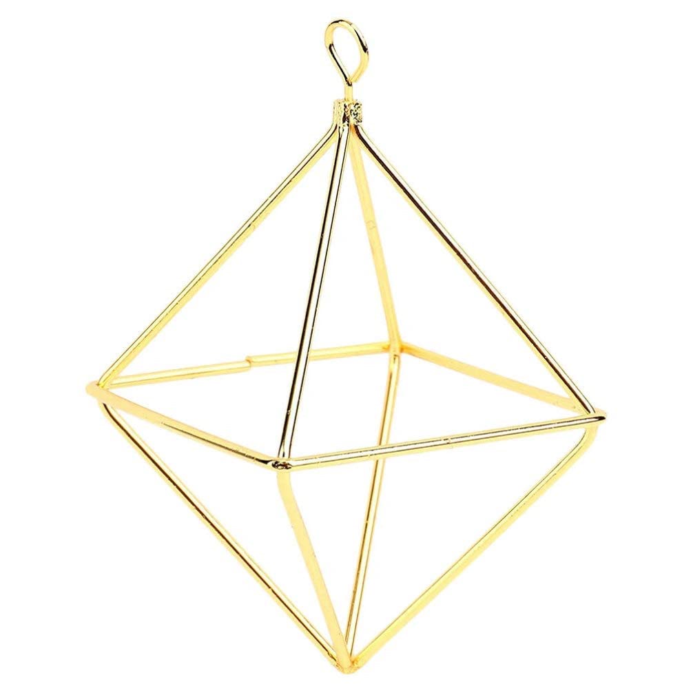 Geometric Metal Air Plant Hanger with Chain - Decorative Hanging Planter for Air Plants, Succulents & Artificial Flowers - Perfect for Home, Office & Indoor Garden Decor