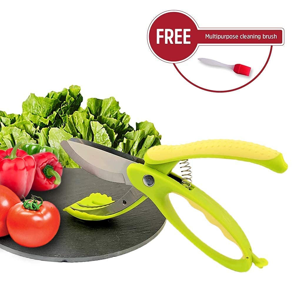 Heavy Duty Salad Chopper Scissors - Kitchen Utensils for Chopping Vegetables, Lettuce & Meat - Multi-Purpose Kitchen Gadget for Meal Prep, Salad Making & Cooking
