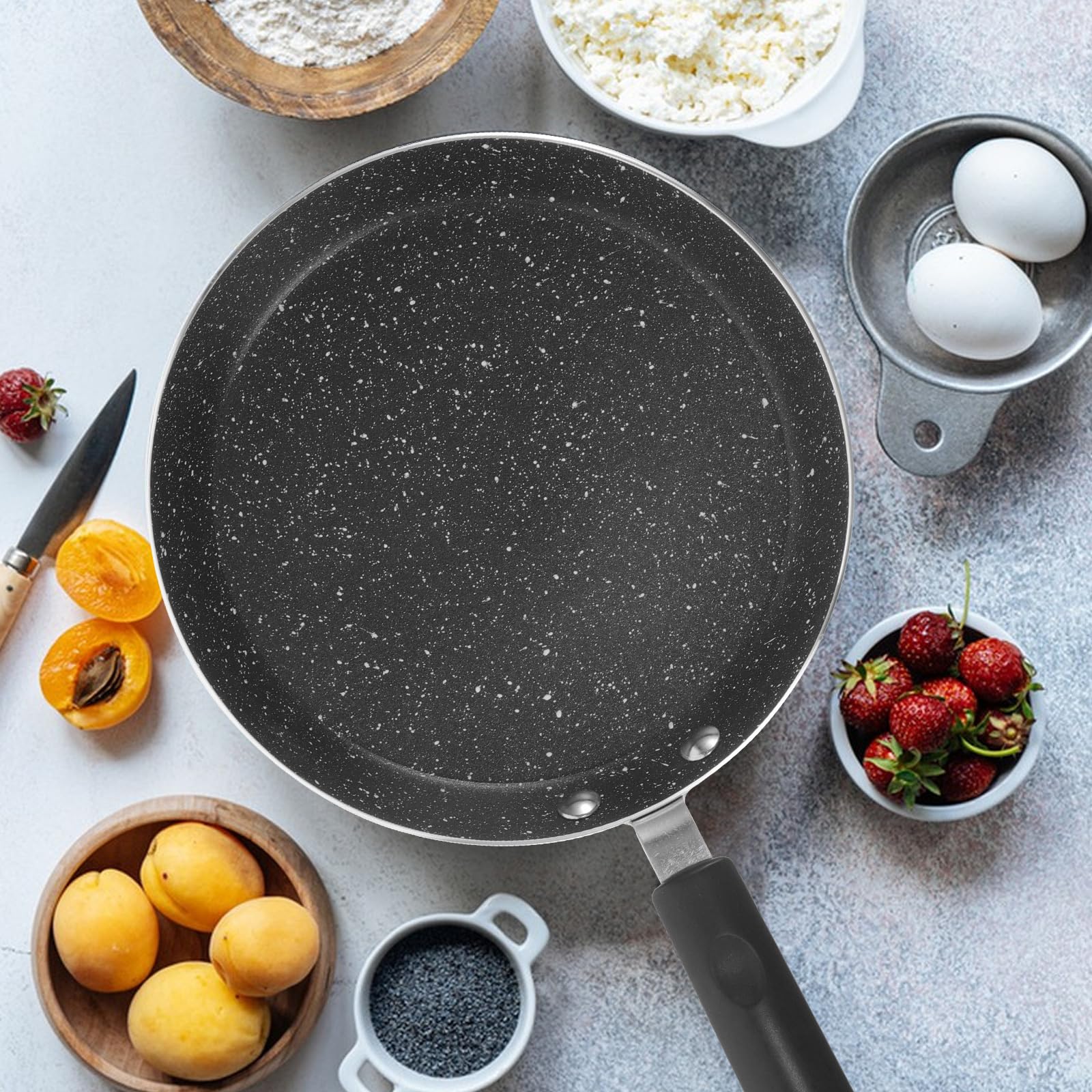7-Inch Nonstick Frying Pan Skillet - Egg Omelette Pan for Cooking, Sauteing, Pizza & More (Lid Not Included) | Perfect for Breakfast, Camping & Small Kitchen Spaces