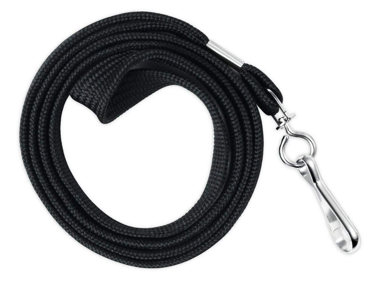 HOSL 100 Pack Badge Lanyards with Swivel Hook - Office, ID & Business Cards - Wide Black for Work & School