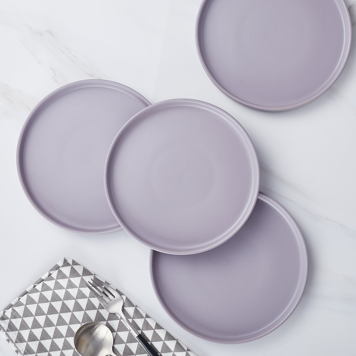 Premium Cleo Stoneware Dinnerware Set - Light Gray Ceramic Plates & Bowls for Everyday Dining & Entertaining
