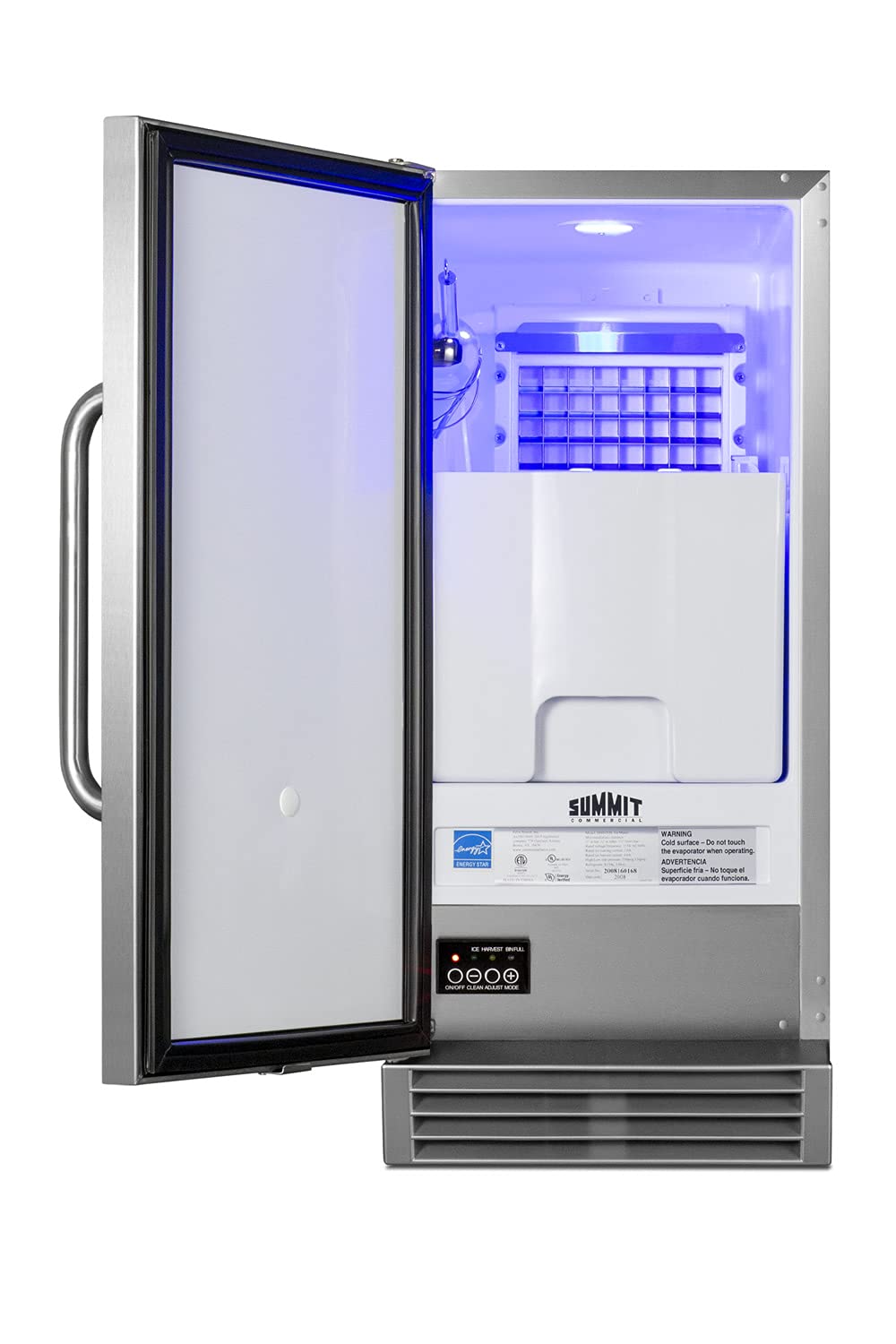 Summit Appliance BIM44GCSSIF 50 lb. Built-In Clear Ice Maker - Commercial Grade with Interior Light, Built-In Pump & Auto Defrost - Perfect for Restaurants, Bars & Home Kitchens