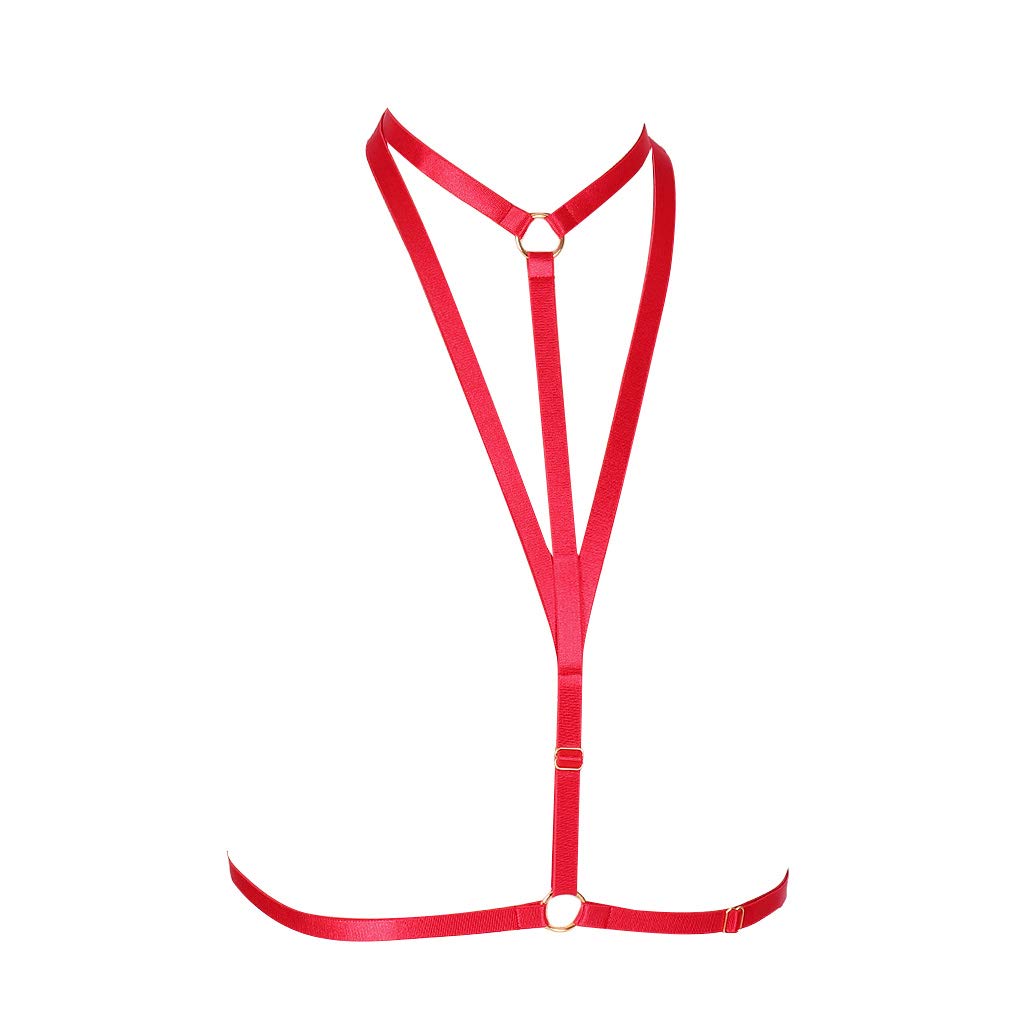 MAMOHSS Women's Adjustable Hollow Out Strappy Cage Bra - Sexy Elastic Body Harness Lingerie for Night Out, Clubwear and Boudoir Fashion