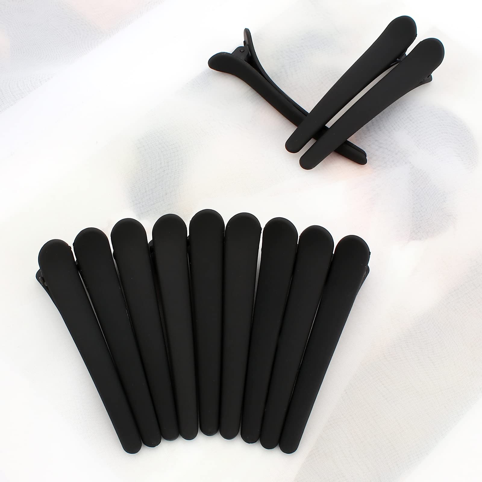 YISSION 12 PCS Matte Alligator Hair Clips - No Crease Duck Bill Hair Clips for Women & Girls (3.1 Inch, Black) - Perfect for Sectioning, Styling & Salon Use at Home or Professional Hairdressing