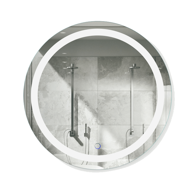 Krugg Icon Round 24x24 Inch LED Bathroom Mirror with Adjustable Dimmer & Anti-Fog Defogger - Perfect for Modern Vanity, Spa-Like Bathroom & Makeup Lighting