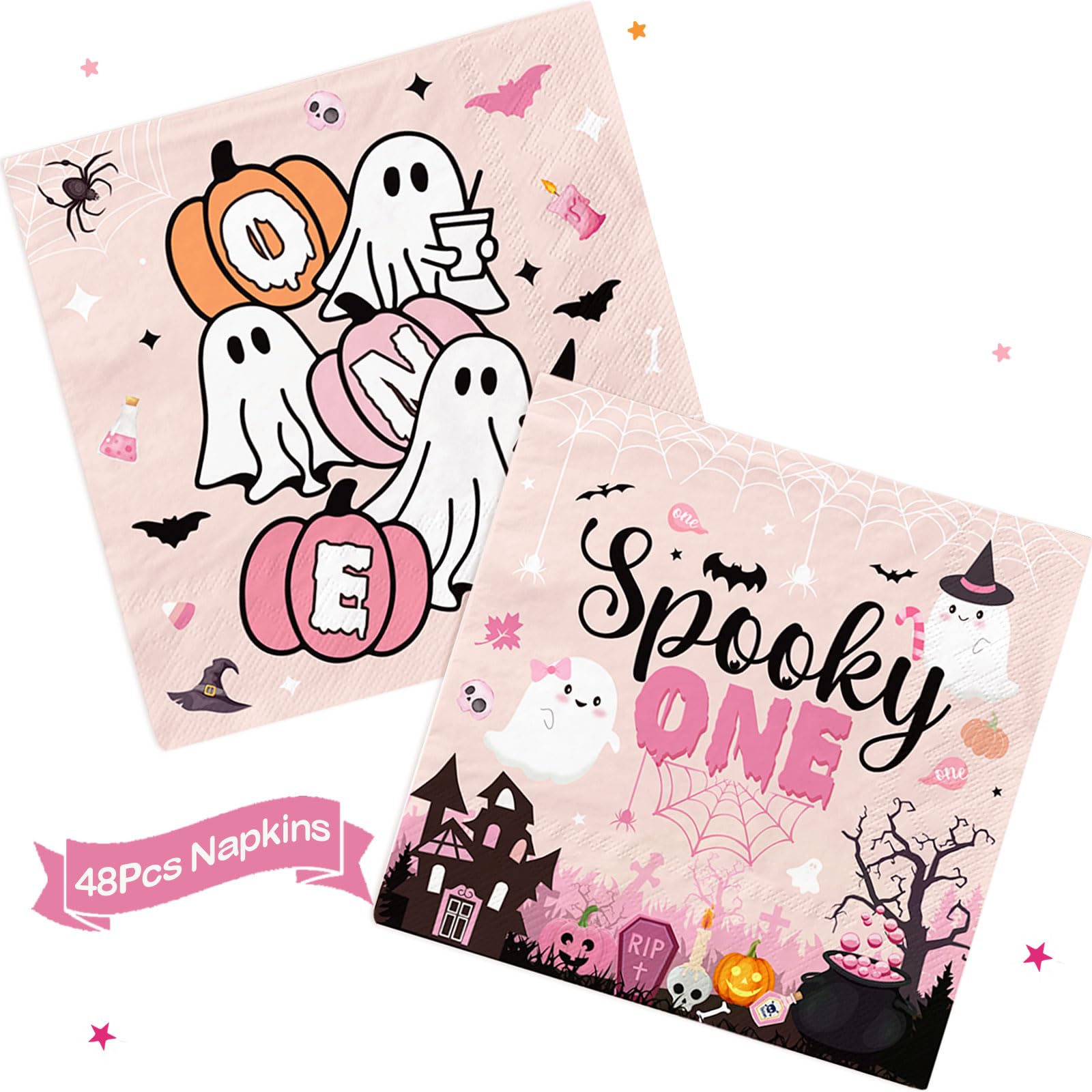 Spooky One Halloween Napkins for Party Supplies, Durable & Fun Party Tableware, Perfect for Halloween Celebrations & Themed Gatherings