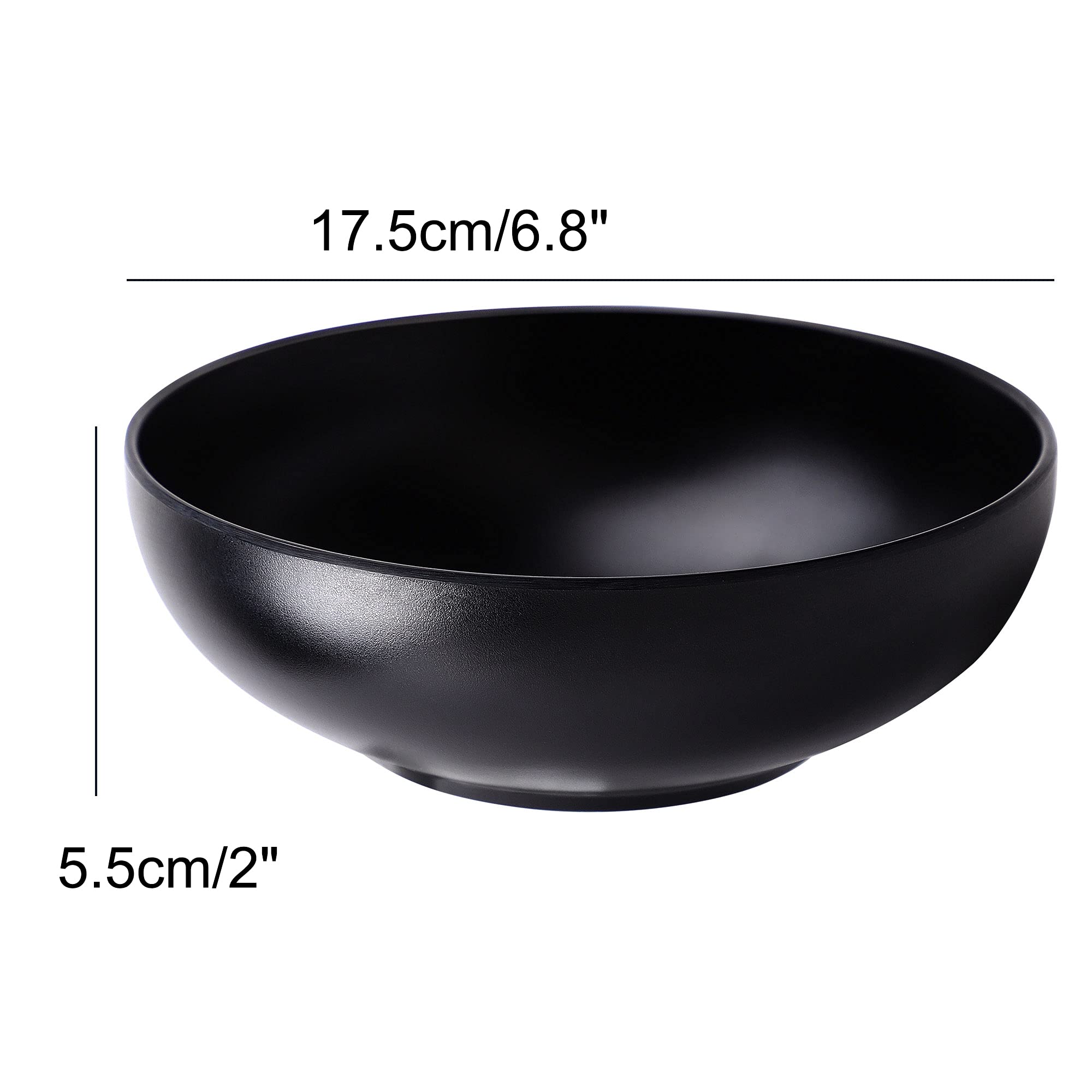 Premium Black Ceramic Rice and Soup Bowl Set - Durable Dinnerware for Home, Kitchen, Restaurant | Perfect for Asian Cuisine, Daily Meals & Food Presentation
