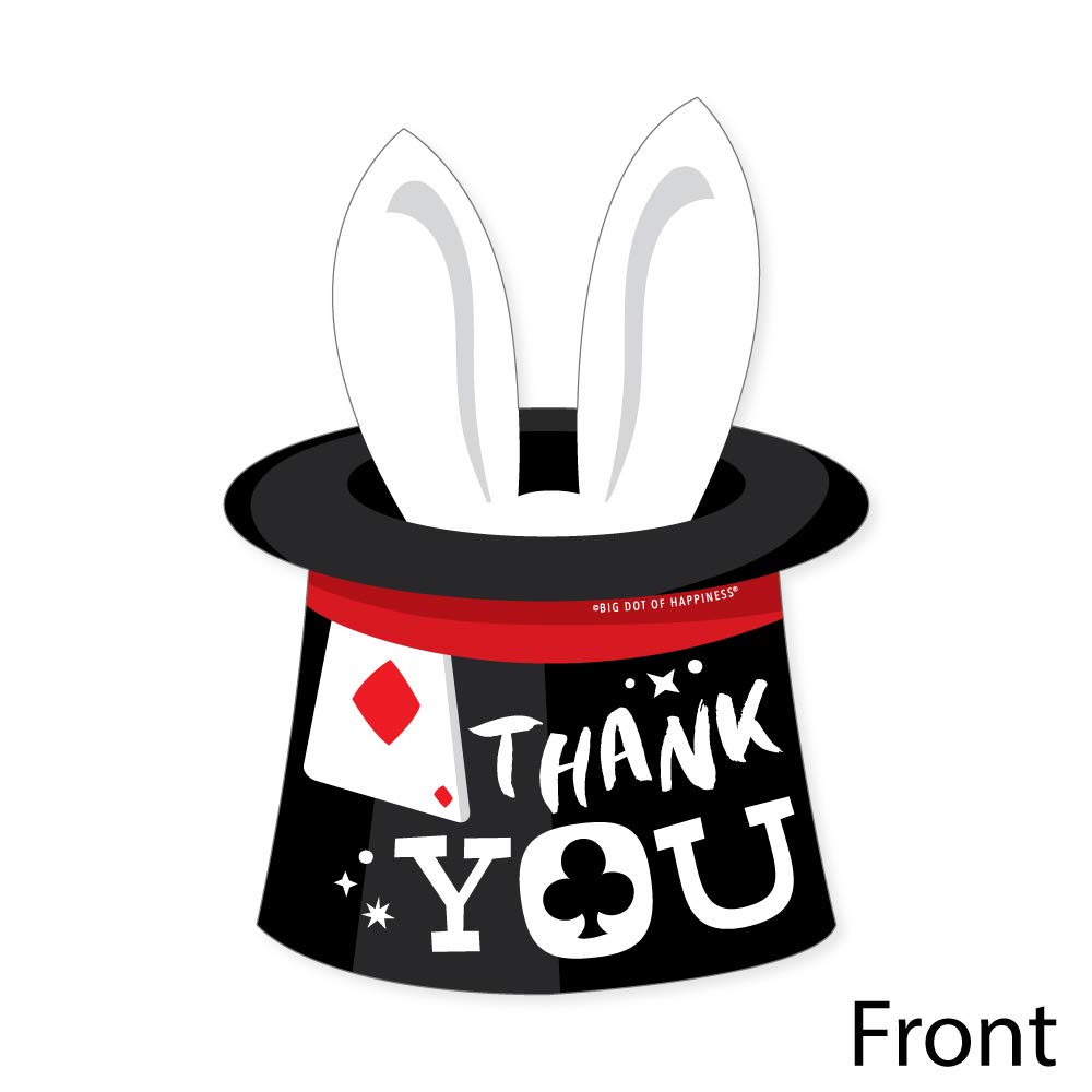 Big Dot of Happiness Ta-Da Magic Show Thank You Cards - 12-Pack Magical Birthday Party Thank You Notes with Envelopes - Perfect for Kids' Birthday Parties & Appreciation Gifts