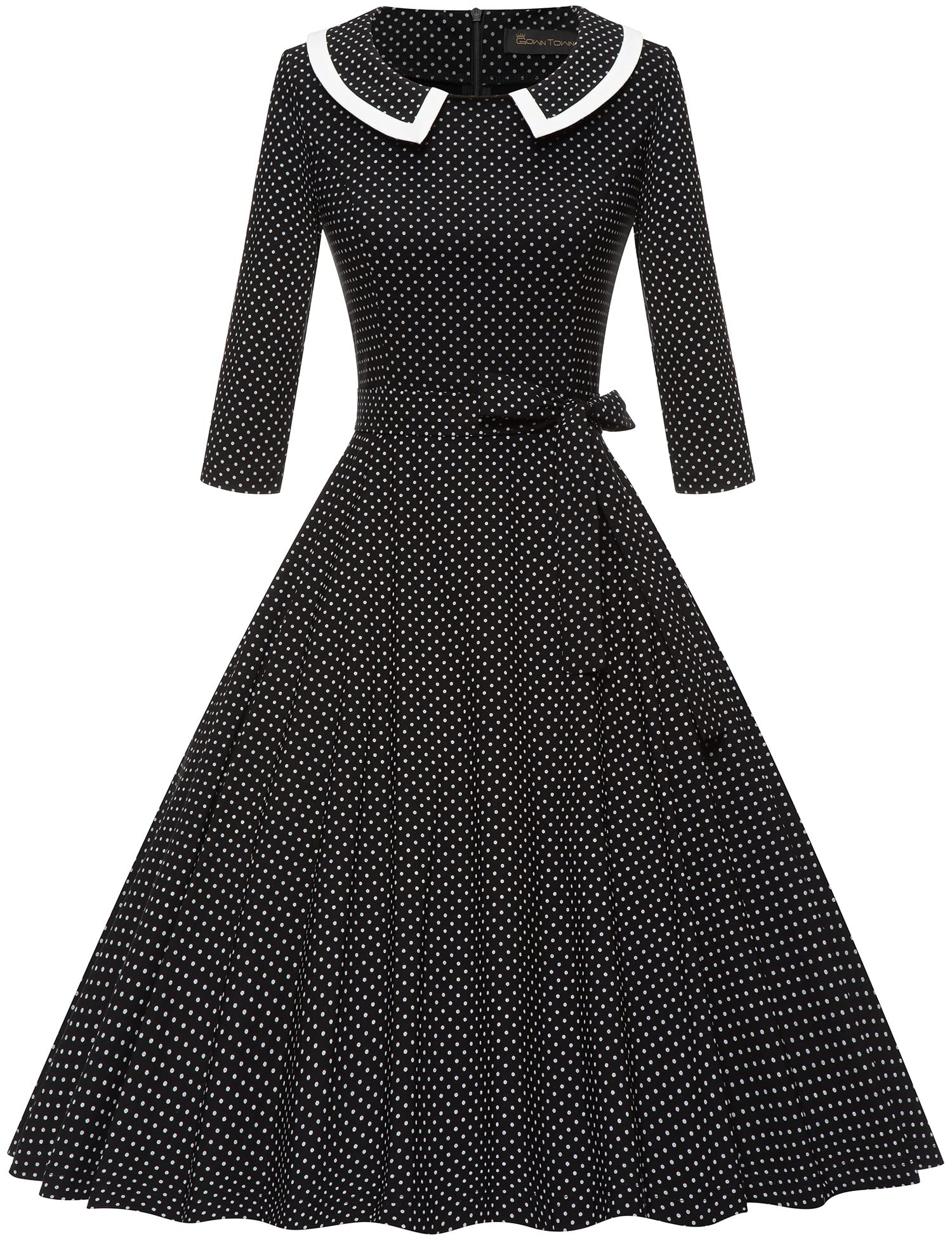Vintage 1950s Swing Dress for Women - Stretchy Retro Dress with Pockets | 50s Style Party Dress, Rockabilly Outfit, Pinup Fashion, Tea Length Cocktail Dress for Special Occasions