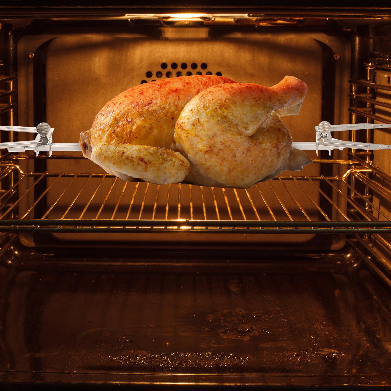 DOITOOL Stainless Steel Rotisserie Forks Set - Air Fryer Accessories for Rotating Baking, Perfect for Roast Chicken, Turkey & Kebabs - Compatible with Most Air Fryer Baskets - Ideal for Family BBQs, Parties & Healthy Cooking