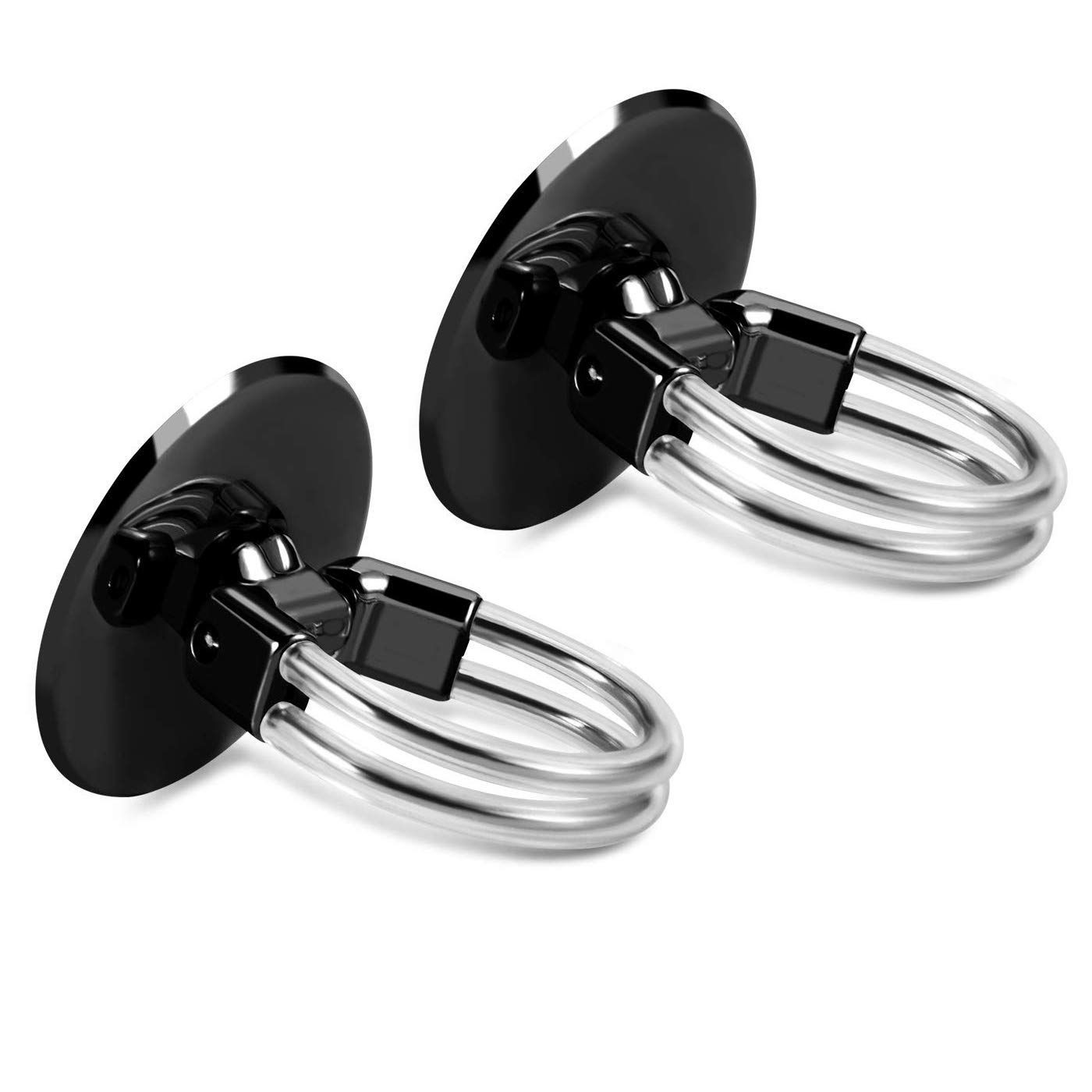 Tvoip 2Pcs Universal 3-in-1 Cell Phone Ring Holder & Stand - Finger Grip, Car Vent Mount, Tablet Stand - Black for Home, Office, and Travel Convenience