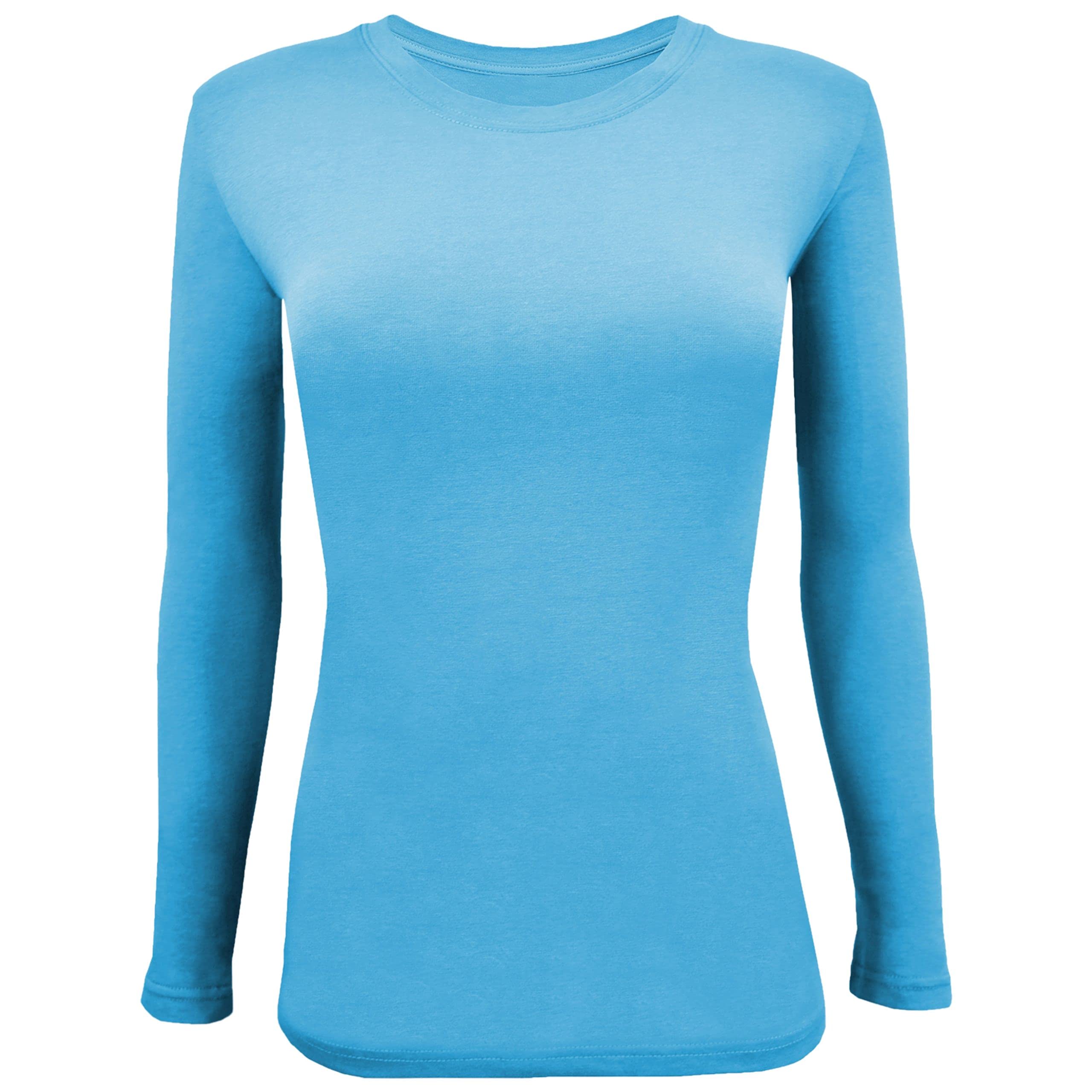 BaHoki Essentials Long Sleeve Undershirts for Scrubs - Stretchy Comfort Fit Layering Base Shirt for Nurses & Medical Professionals | Perfect Under Scrubs for Hospital Shifts & Clinical Work